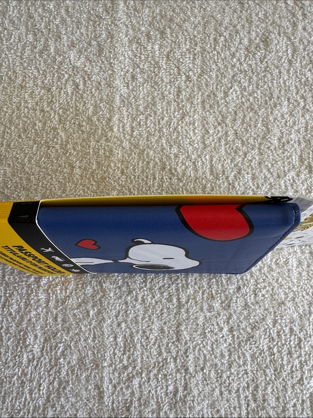 Peanuts Snoopy Blue Passport Holder with Red Heart Accents - Picture 9 of 11